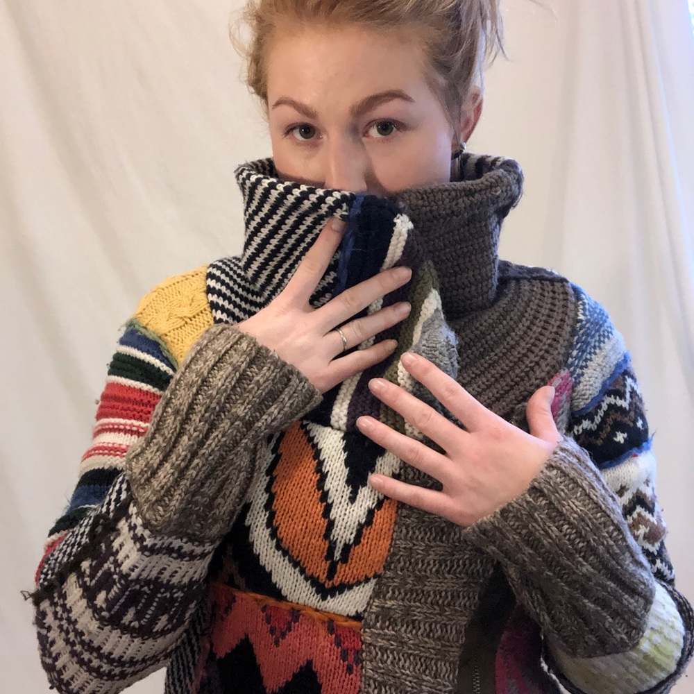 Desigual Multi Pattern Knot Sweater